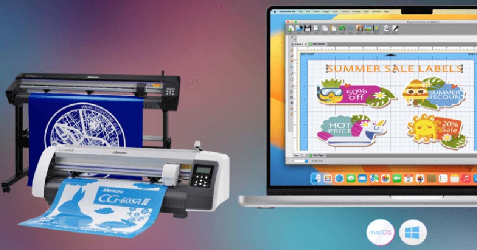Easy design and cut software for most all vinyl cutters including the Mimaki vinyl cutters.