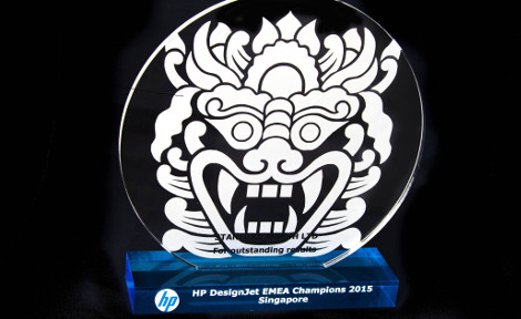 SMG HP DesignJet EMEA Champions 2015 trophy LFR
